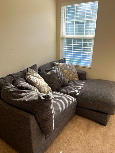 Gray fabric sofa seat - gray, modern
