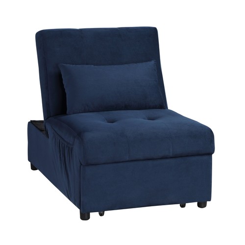 Modern futon chair blue - modern, 4-in-1